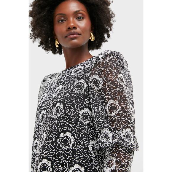 TUCKERNUCK Black Lace Baldwin Blouse Size L NWT Retail $198 Tuckernuck - Picture 5 of 8